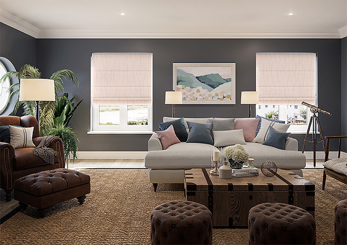 Willow Field, Pastel Pink - Roman Blind - Image 8